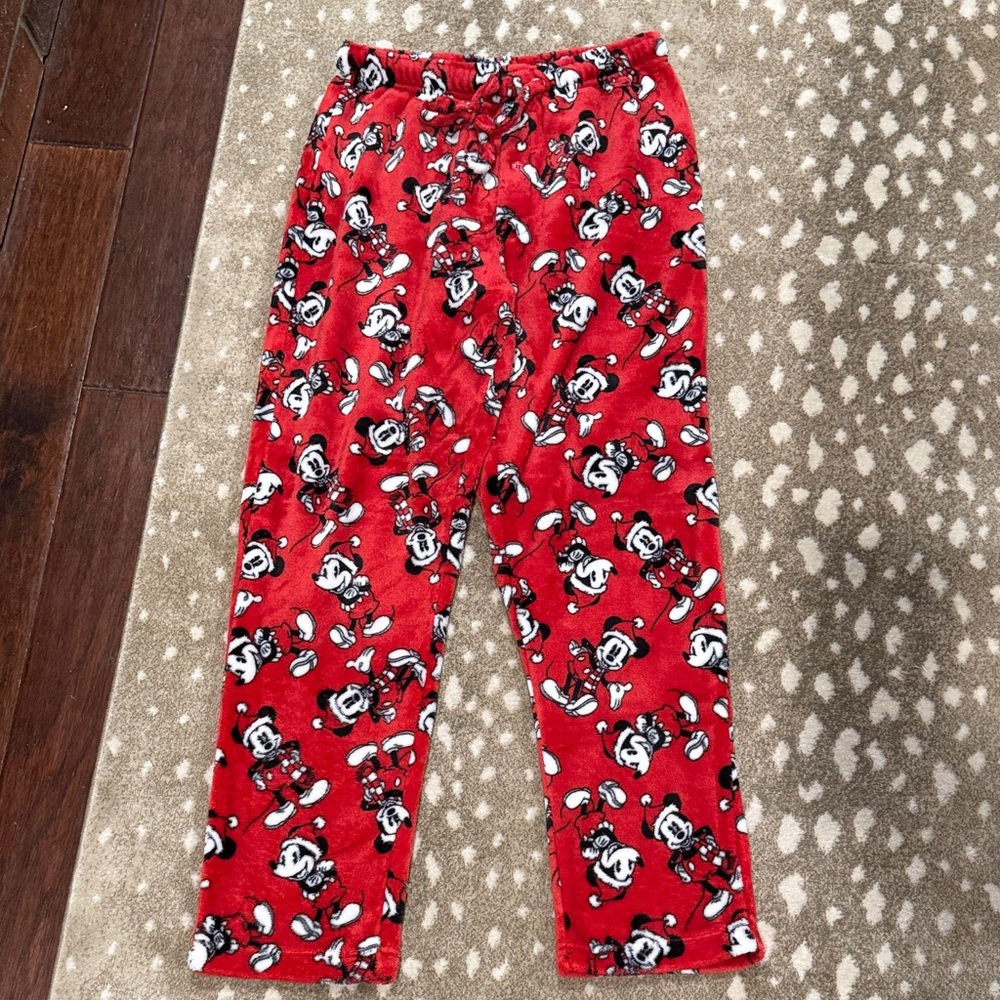 Disney Red Pajama Pant with Mickey Character Print. Size L